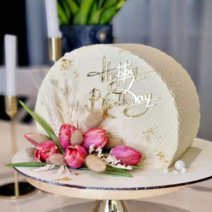 half circle cake design